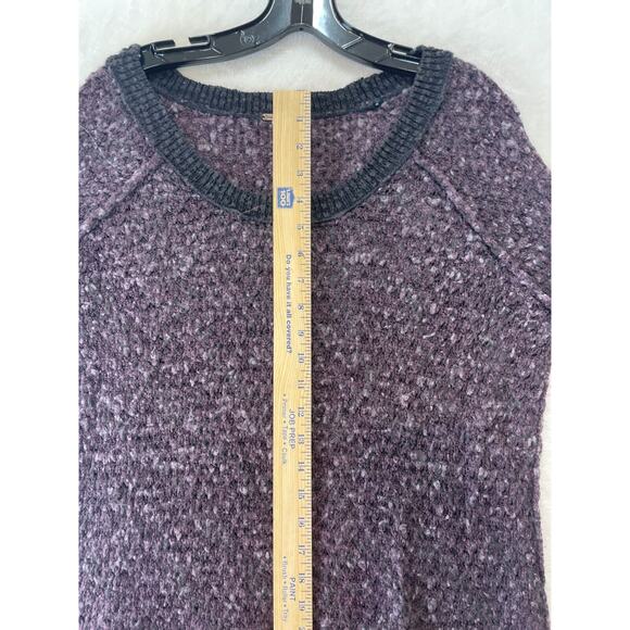 Free People Sweater Womens S Purple Gray Wool Blend Honeycomb Textured Knit - Picture 4 of 11